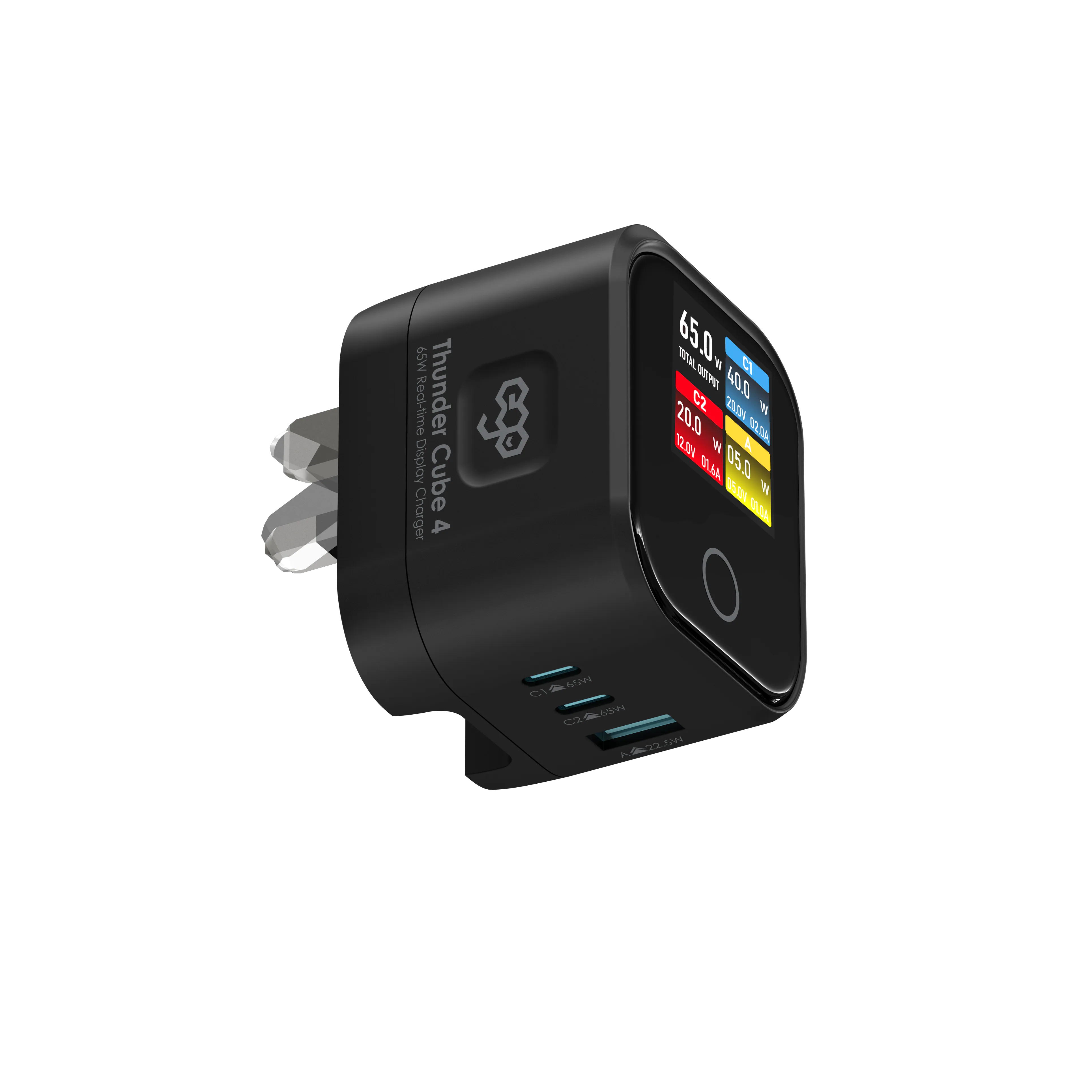 EGO 65W ThunderCube 4 摺疊插頭充電器｜GaN快充・即時顯示・超小體積