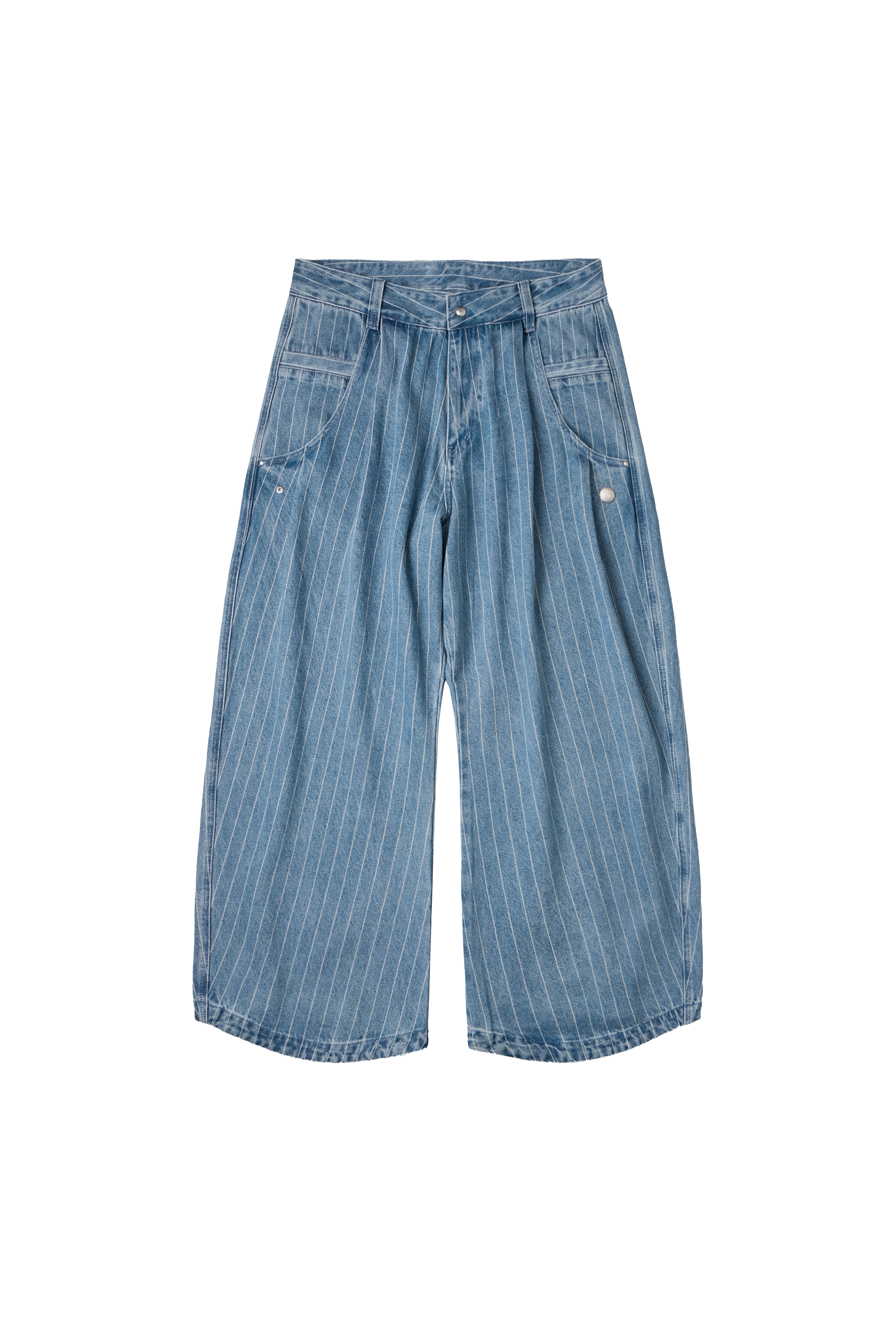 STRIPED BALLOON DENIM - BLUE