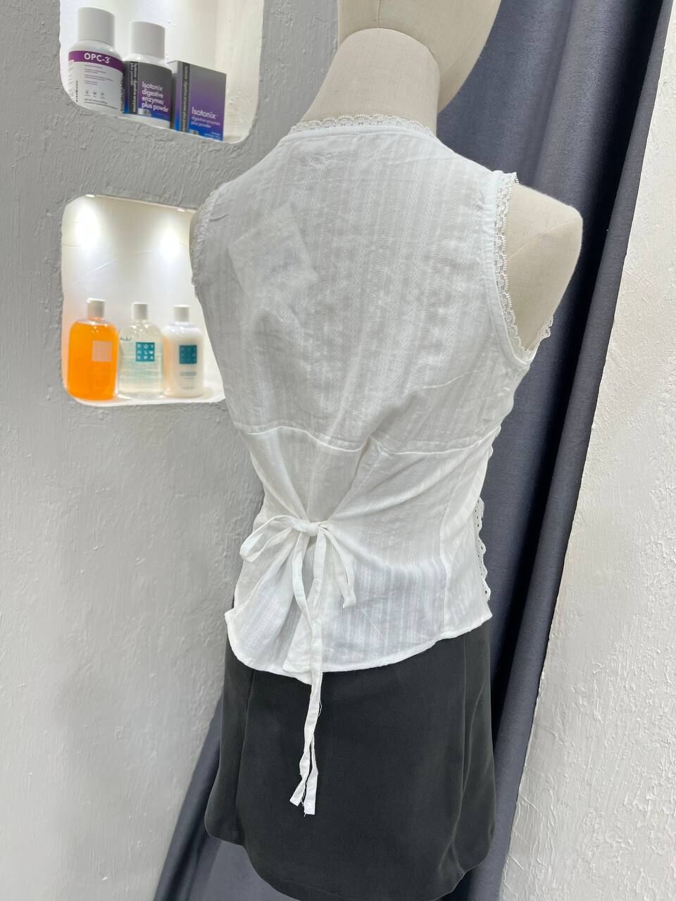 White Embro Tank Top