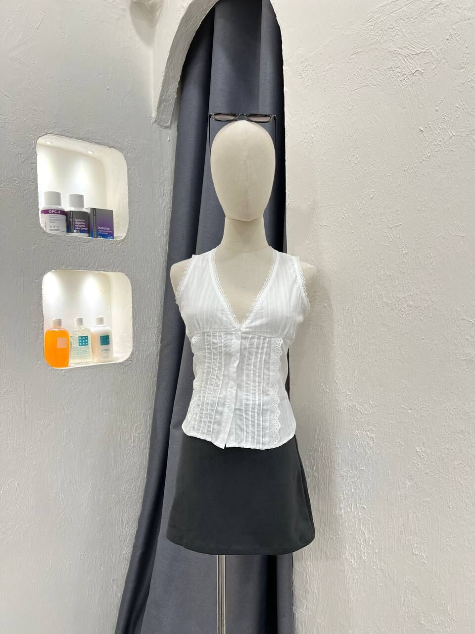 White Embro Tank Top