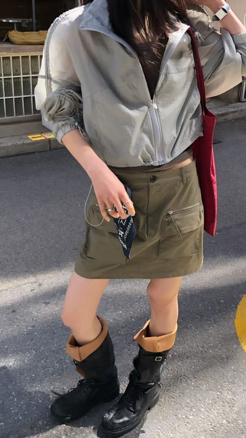 拉鍊口袋短裙