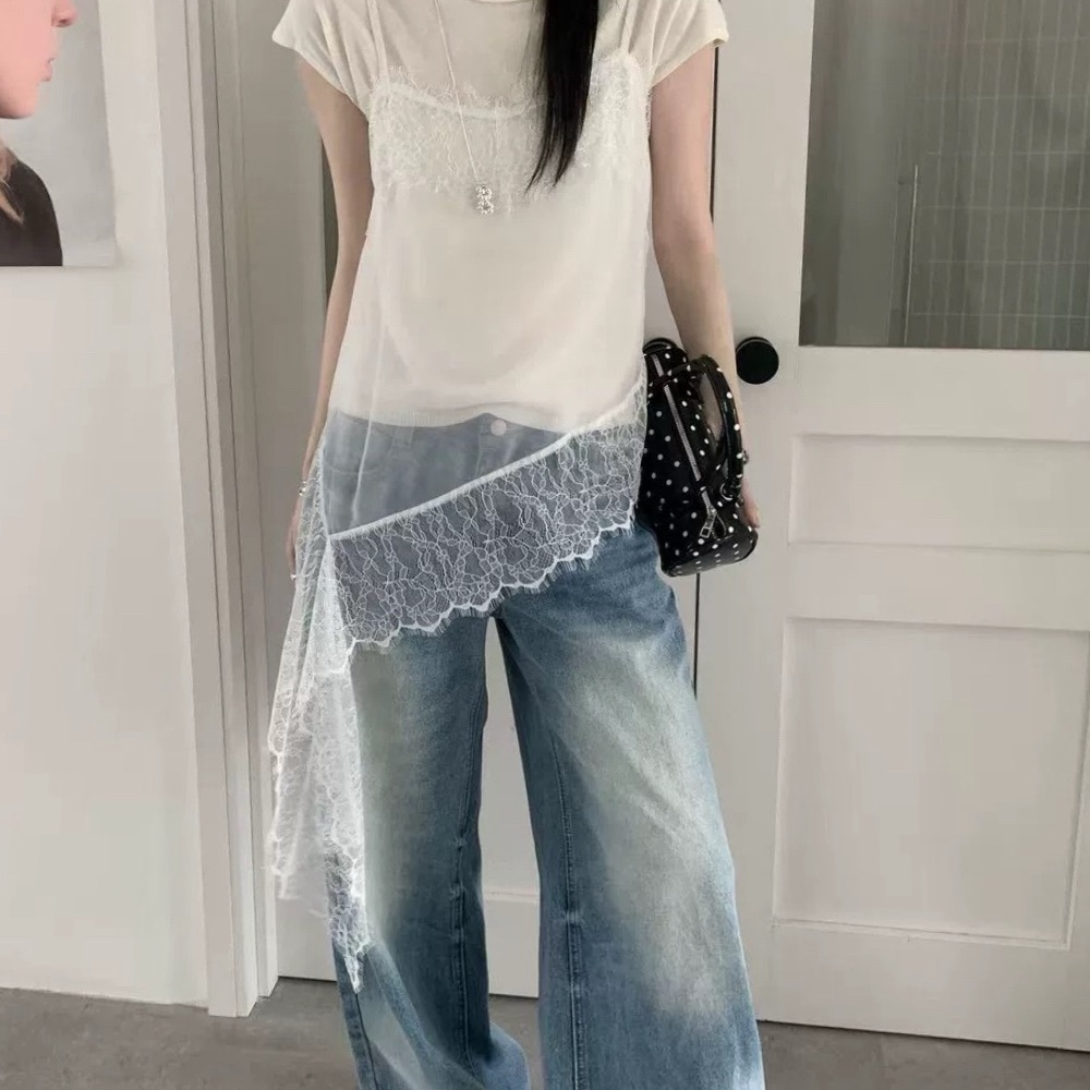 睫毛蕾絲飄帶兩件套