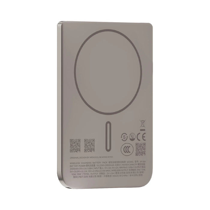 MOMAX 1-Power S.Pass Air 5000mAh 磁吸流動電源｜超薄6mm・15W無線快充・Qi2磁吸