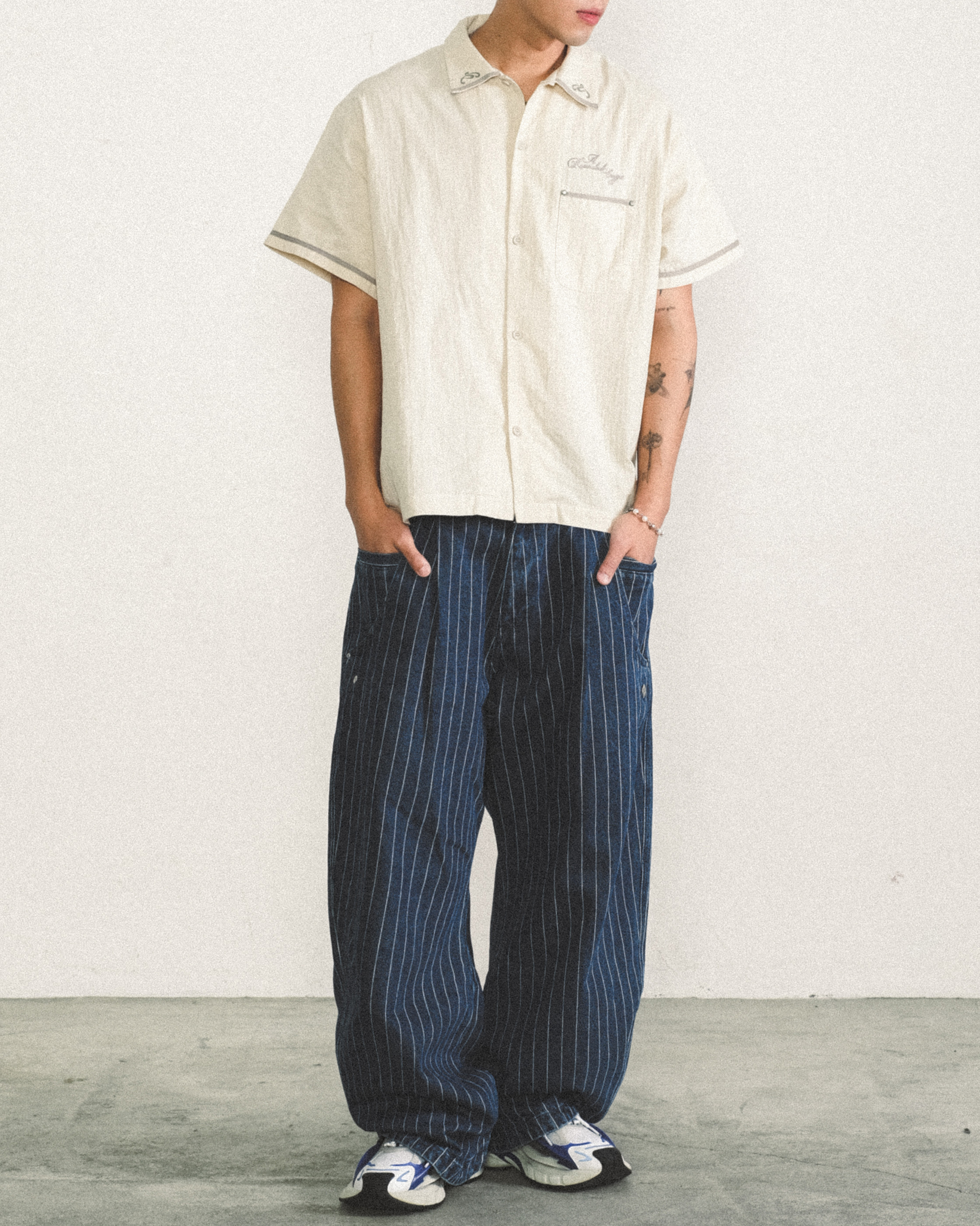 ARC EMBROIDERED SUMMER SHIRT - BUTTER
