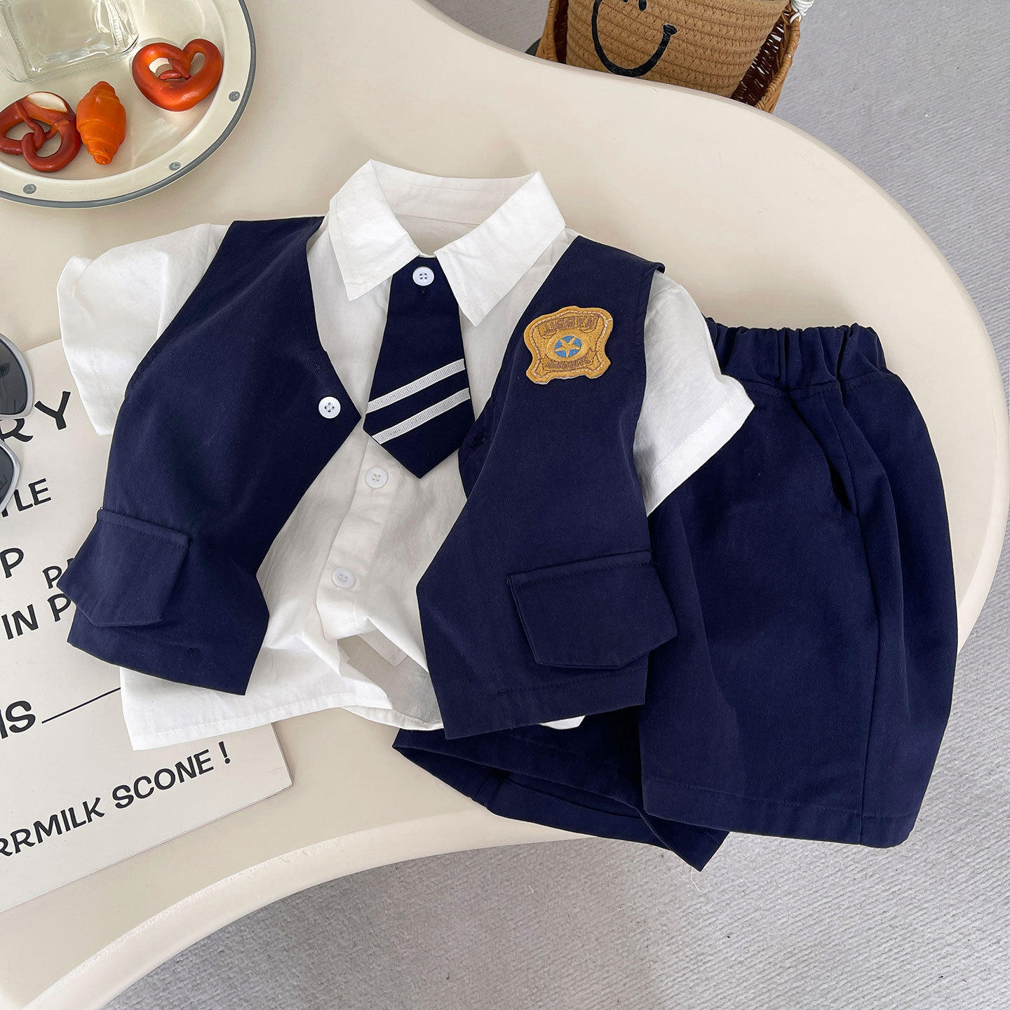 【H0817】小男童學院風西服套裝(80-120)