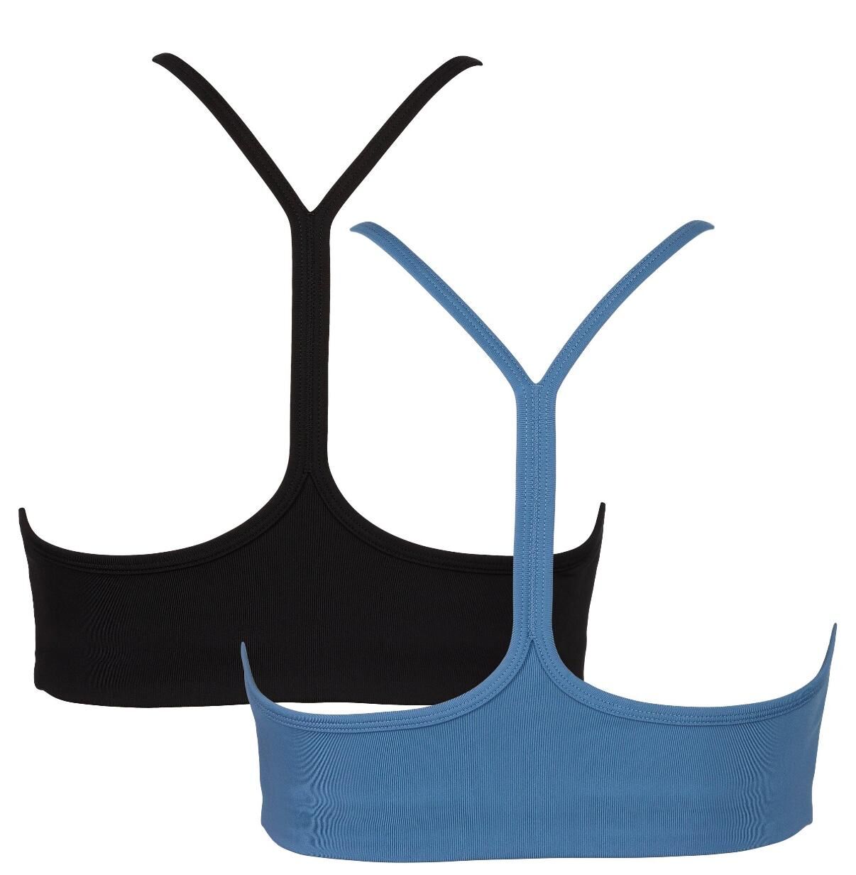 [USW] CALVIN KLEIN BLACK PACK WOMEN'S SPORTS BRA 2-PACK, UZZ278 (UZZ278)