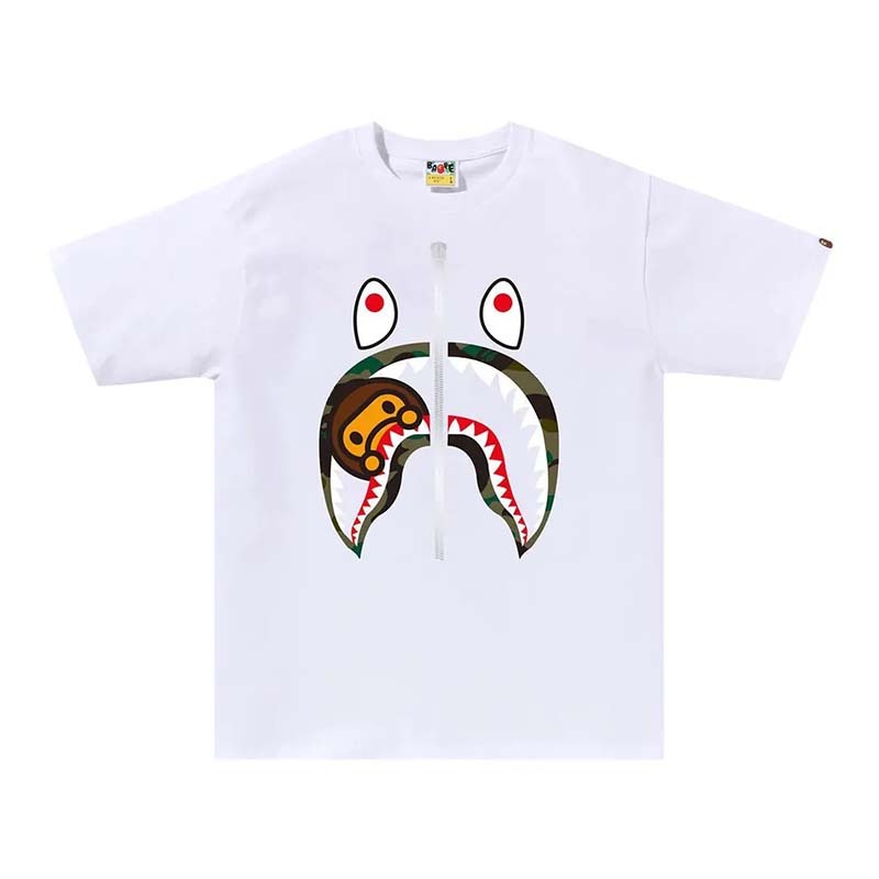 BAPE 1st Camo Milo Shark Tee 鯊魚 迷彩 短袖 白色 RAY-39 [台灣現貨]