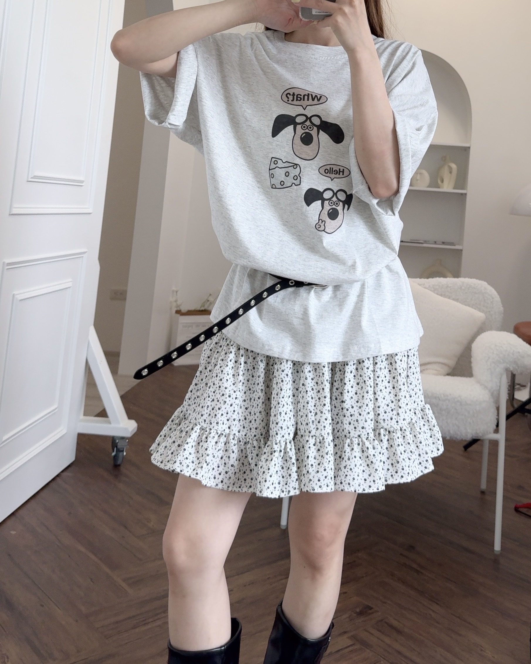 法朵Fado shop｜奶酪狗狗對話框oversize短T 0215116 四色