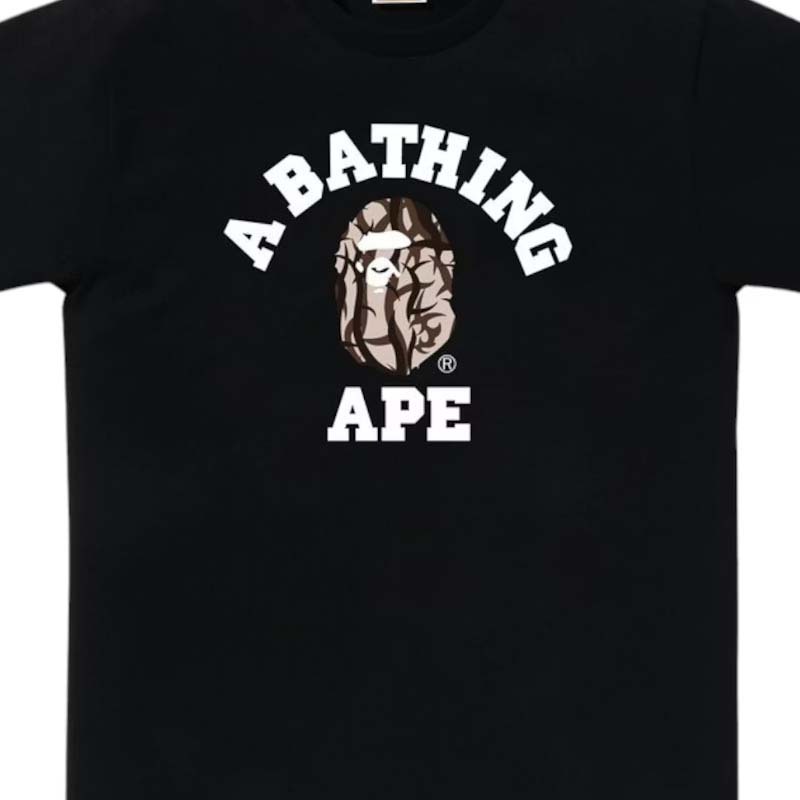 BAPE Trial Camo College Tee 猿人 荊棘 短袖 黑色 RAY-40 [台灣現貨]