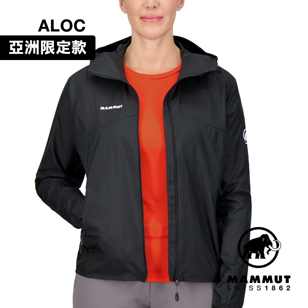 Mammut 長毛象 女款 Convey WB Hooded Jacket AF W 輕量防潑水連帽風衣外套 黑色 #1012-00540 [HappyOutdoor]