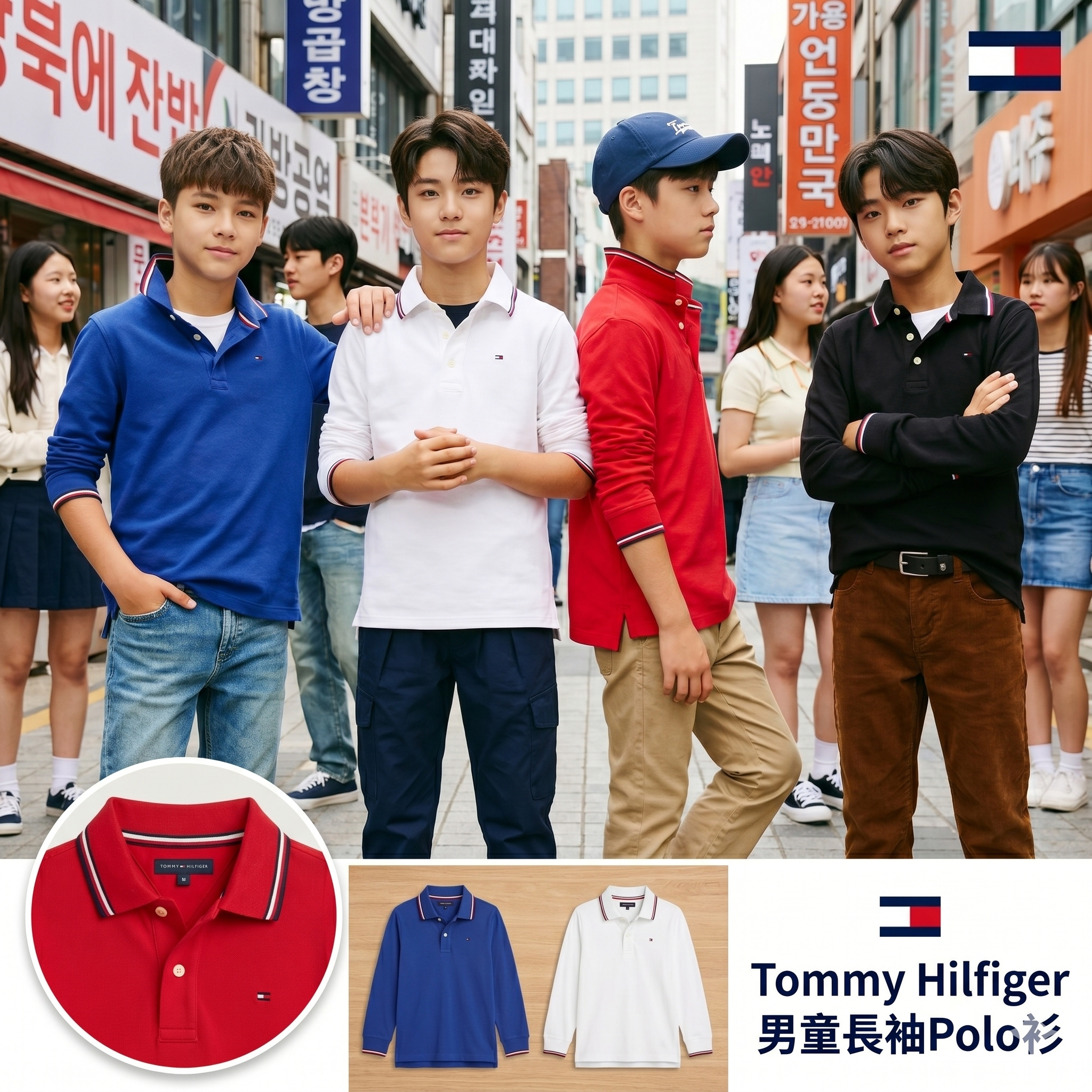 【預購】Tommy Hilfiger H051368 男童長袖Polo衫