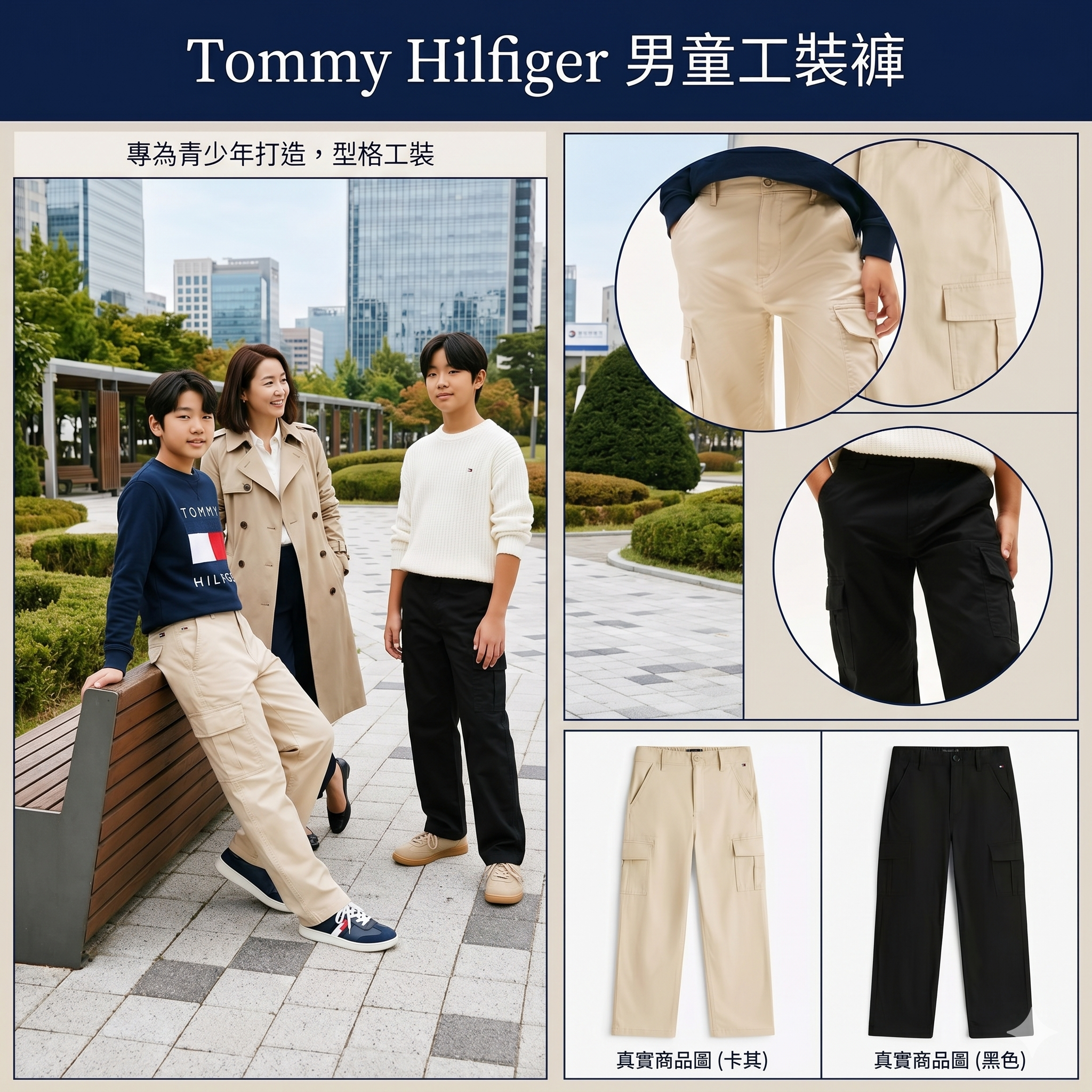 【預購】Tommy Hilfiger H051361 男童工裝褲