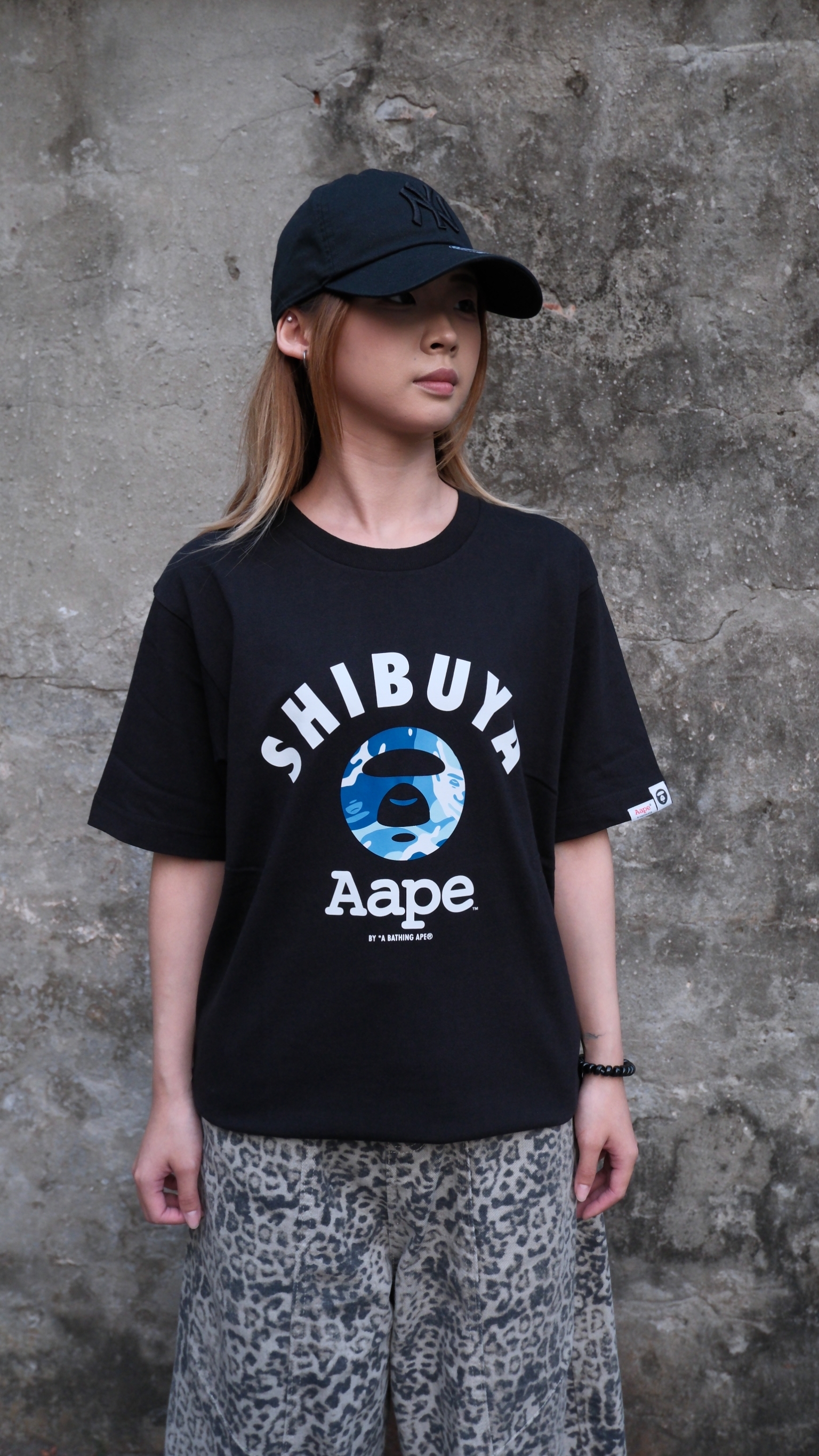 AAPE 澀谷限定 迷彩 猿人頭 短Tee AAPTEM1990XXQ