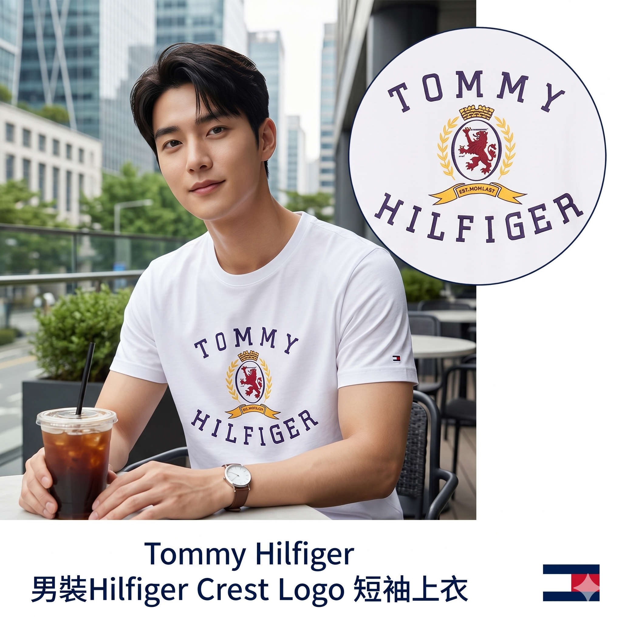 【預購】Tommy Hilfiger H051351 男裝Hilfiger Crest Logo 短袖上衣