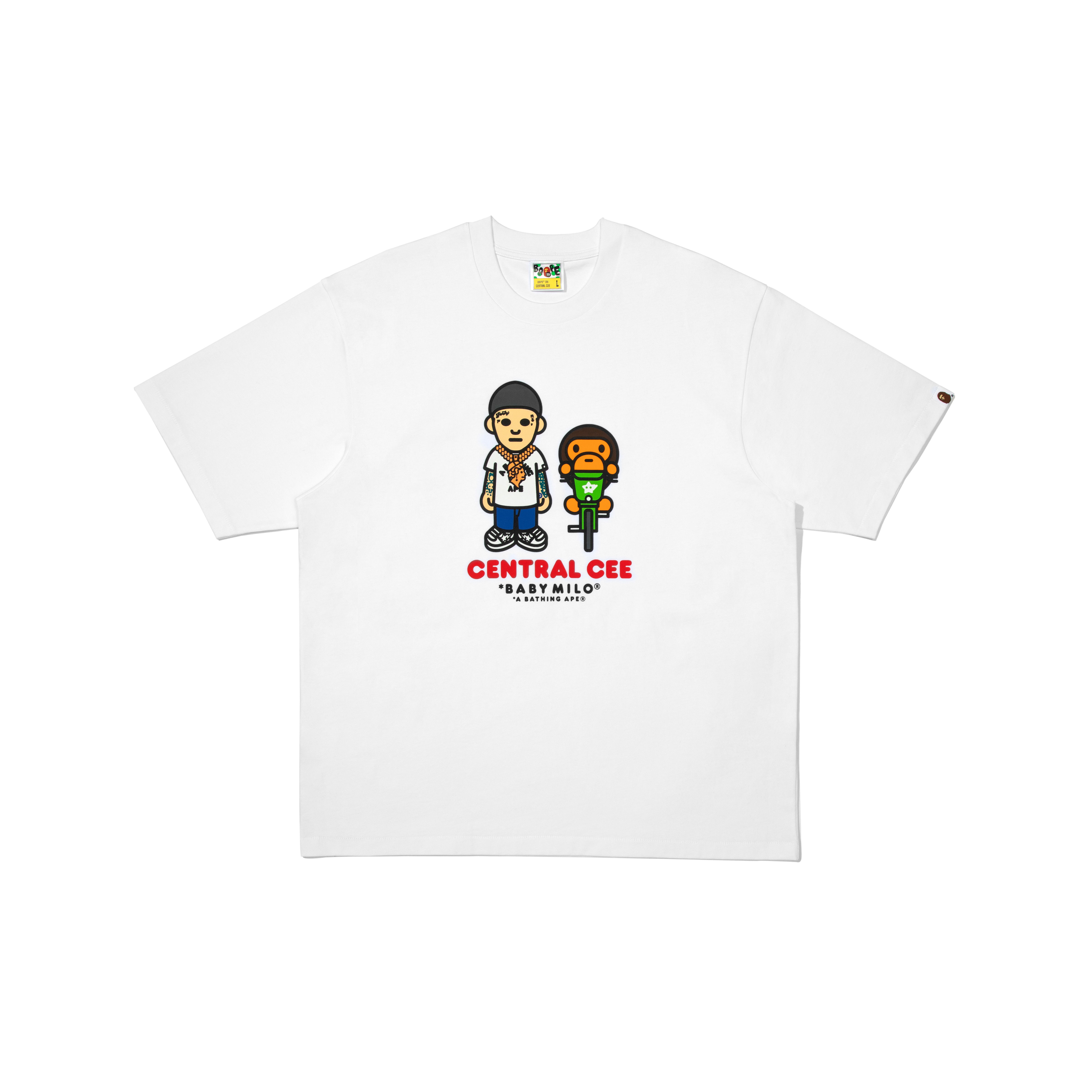 A BATHING APE BAPE X SPOTIFY X CENTRAL CEE TEE BABY MILO 聯名款 短Ｔ 黑色/白色 -2L73110910