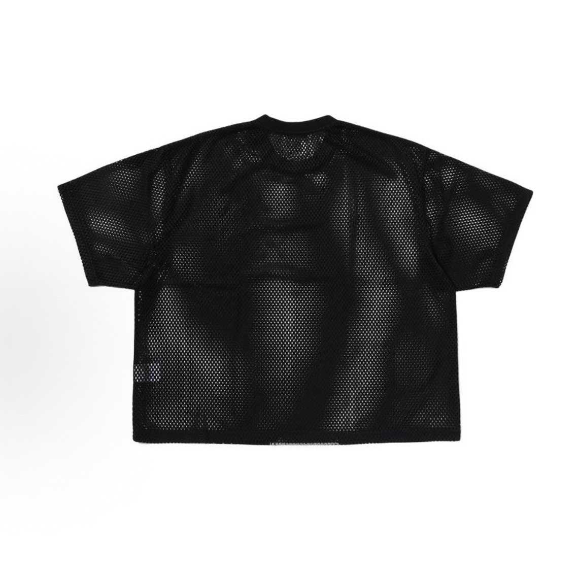 -(B3b01)-A BATHING APE BAPE WATER PRINT APE HEAD MESH RELAXED FIT TEE 洞洞 猿人頭 壓印 短袖 罩衫 黑色/白色-1M30109322