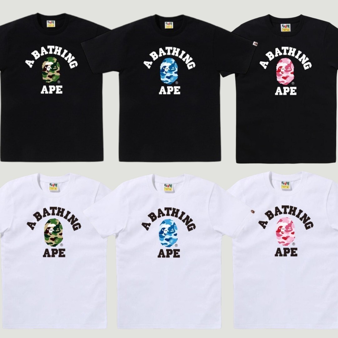 BAPE ABC CAMO COLLEGE 迷彩 猿人頭 短Tee 1M30110004