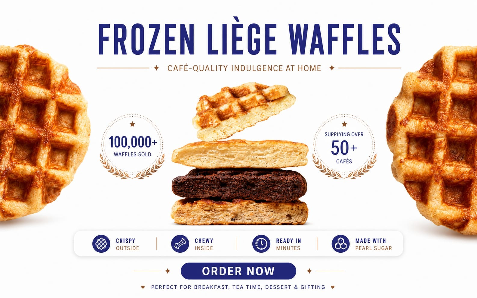 Frozen Belgian Liege waffles for delivery in Malaysia