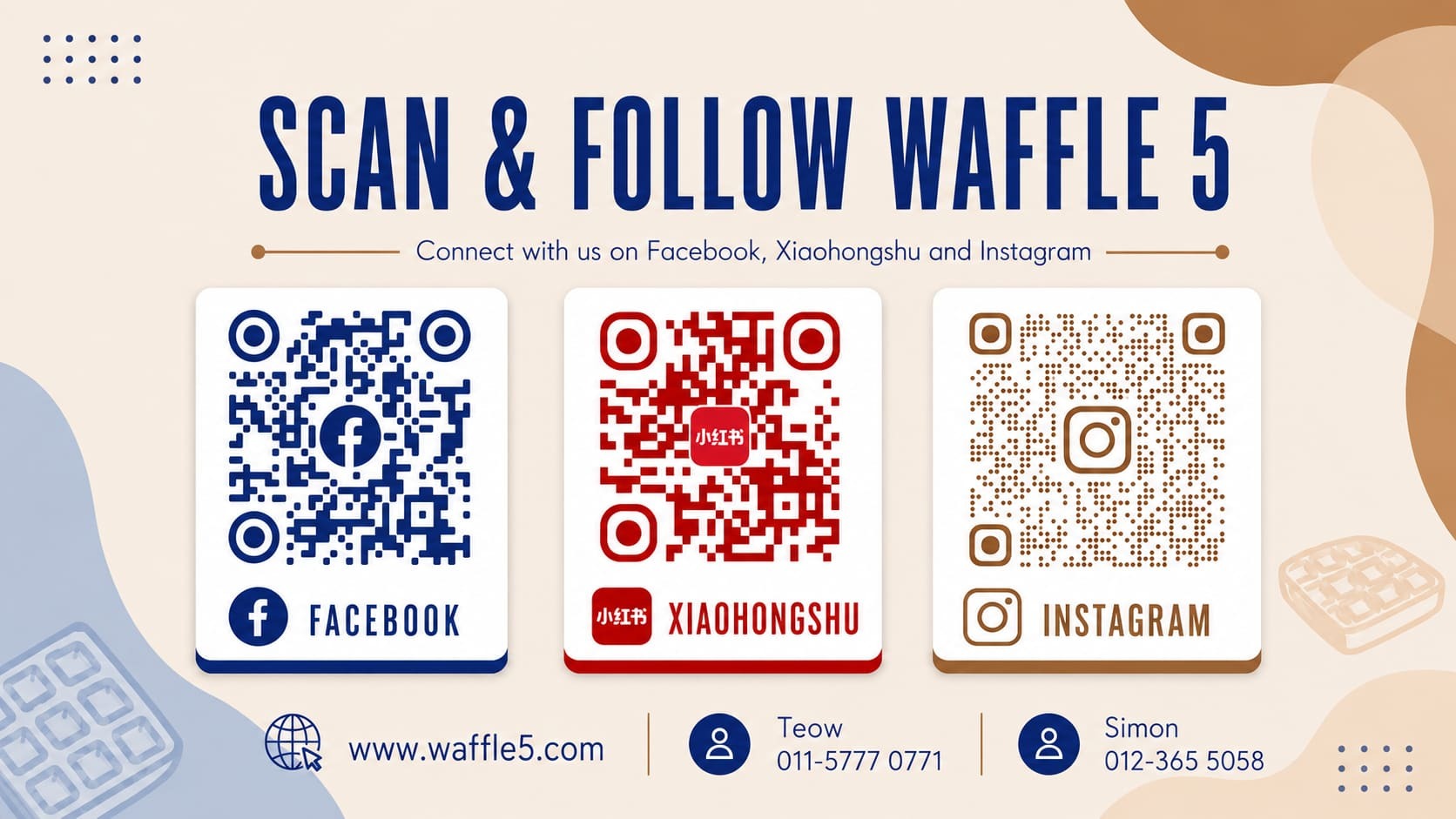 Follow Waffle 5 on Facebook Xiaohongshu and Instagram