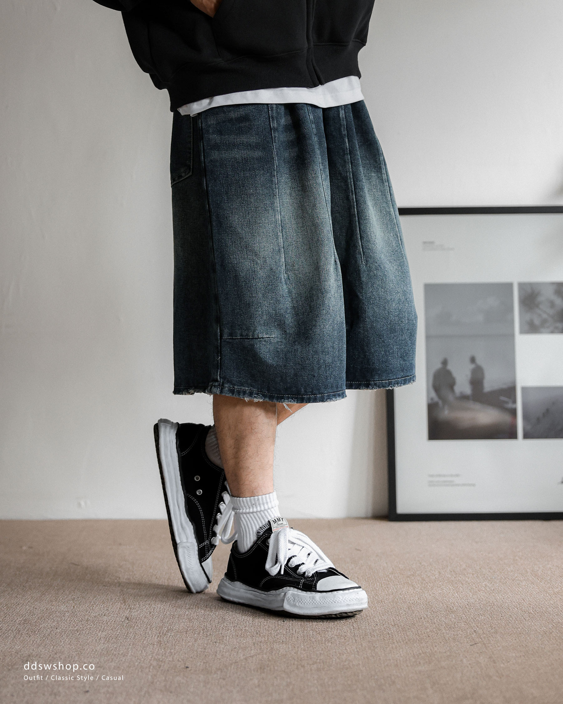 復古刷色丹寧褲 Vintage Wide-Leg Denim SS-015