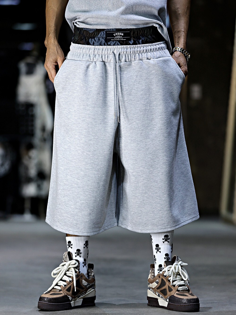 Camouflage baggy Bermuda pants