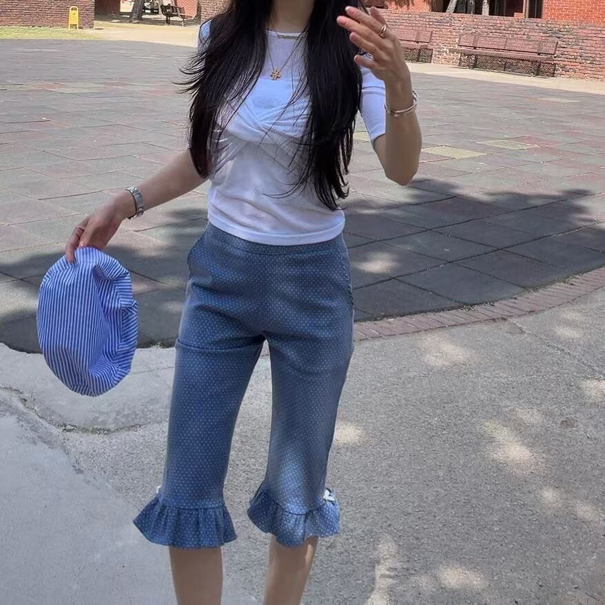 點點荷葉七分褲