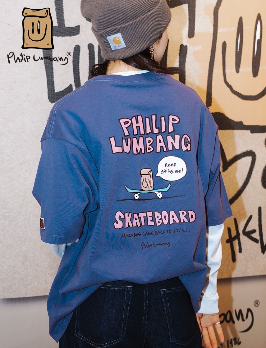 日本 Philip Lumbang Skateboard Print T-Shirt