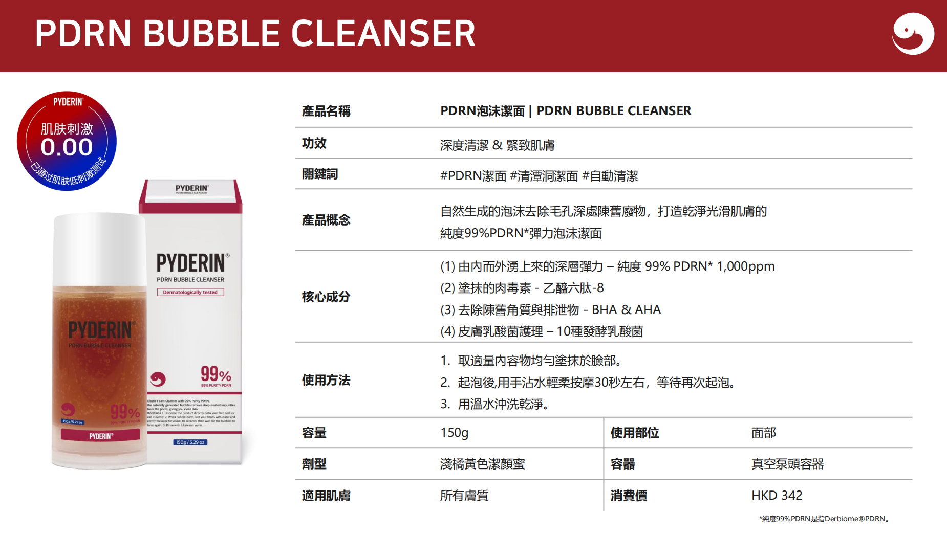 0514PD02-KOREATRIP-SKINCARE-PYDERIN 高濃度 PDRN 水光泡沫潔面乳 150ml EXP：2028.APR.14[買2送1]（A2）