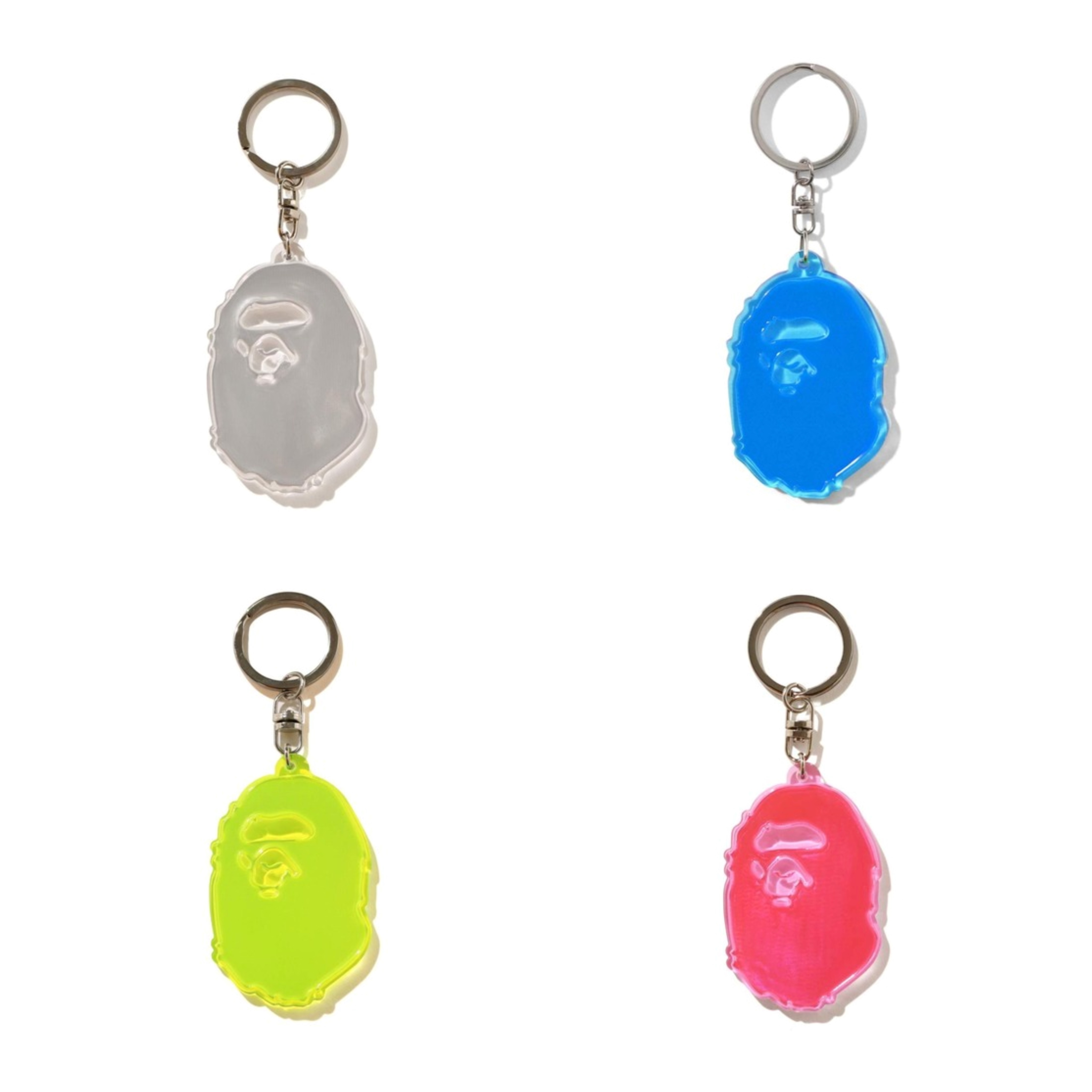 2026SS BAPE APE HEAD REFLECTIVE KEYCHAIN 夜光 鑰匙圈 吊飾 現貨 1M20182010