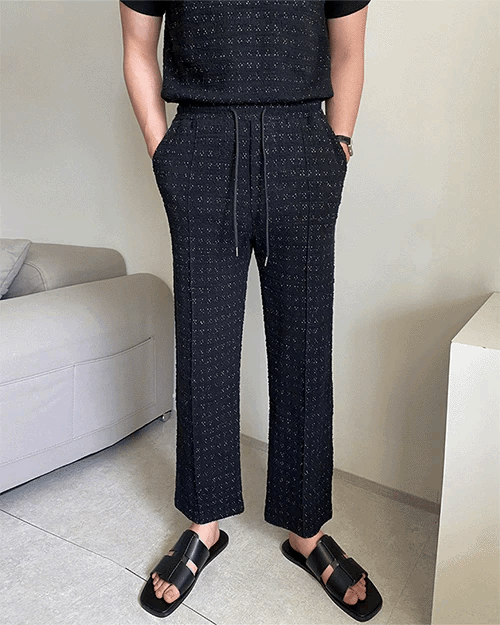 Metallic Tweed Trousers