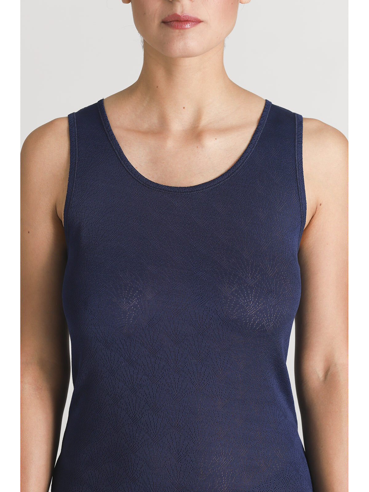 1BG0515-003 [BOGLIETTI] Guenda Filoscozia 高品質羅紋寬肩帶背心 103 藍色 #FRB427 (EU)