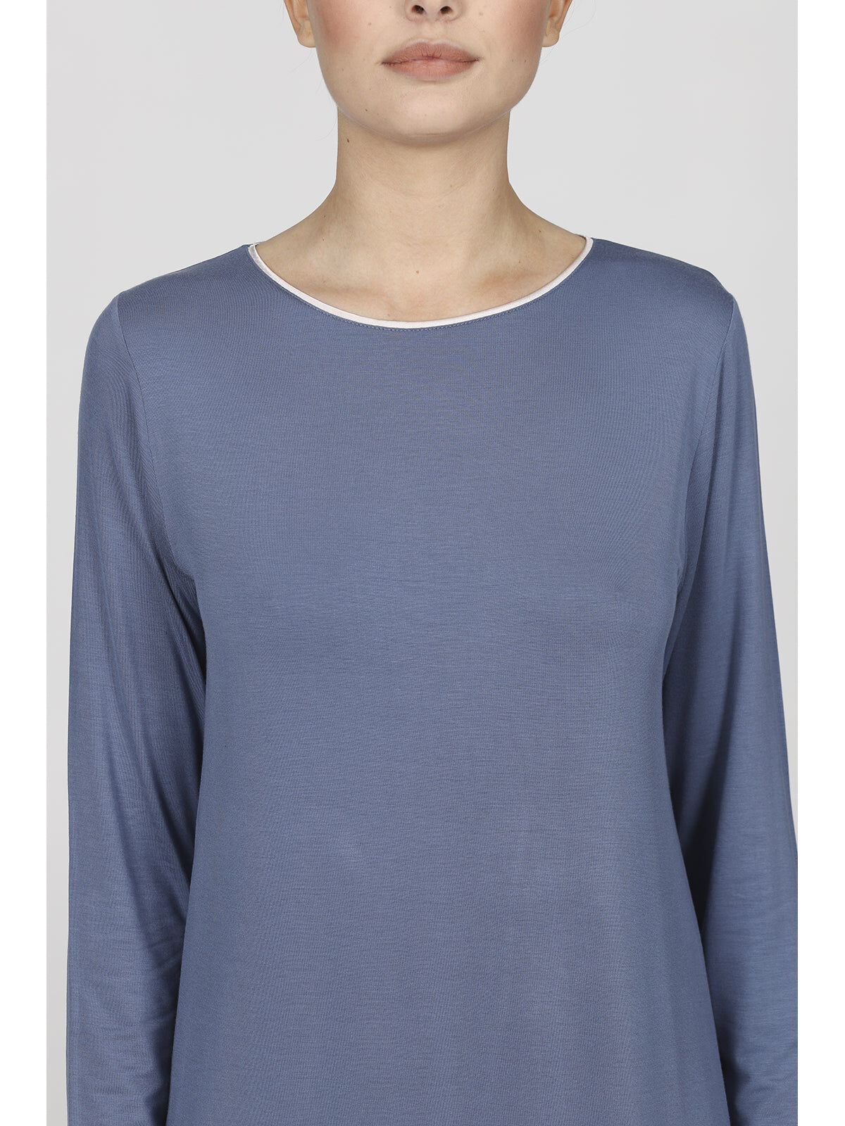 1BG0515-087 [BOGLIETTI] Didi' 莫代爾長款睡衣 123 牛仔藍 #FFL339 (EU)