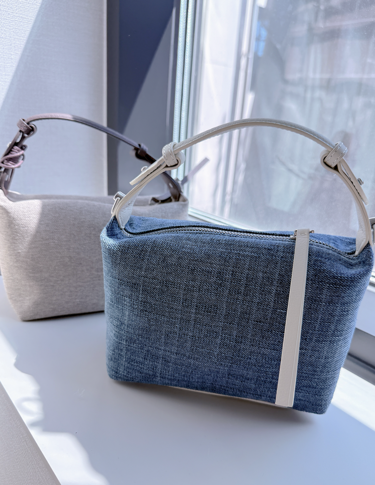 THE DENIM LEATHER BOXY BAG 260512