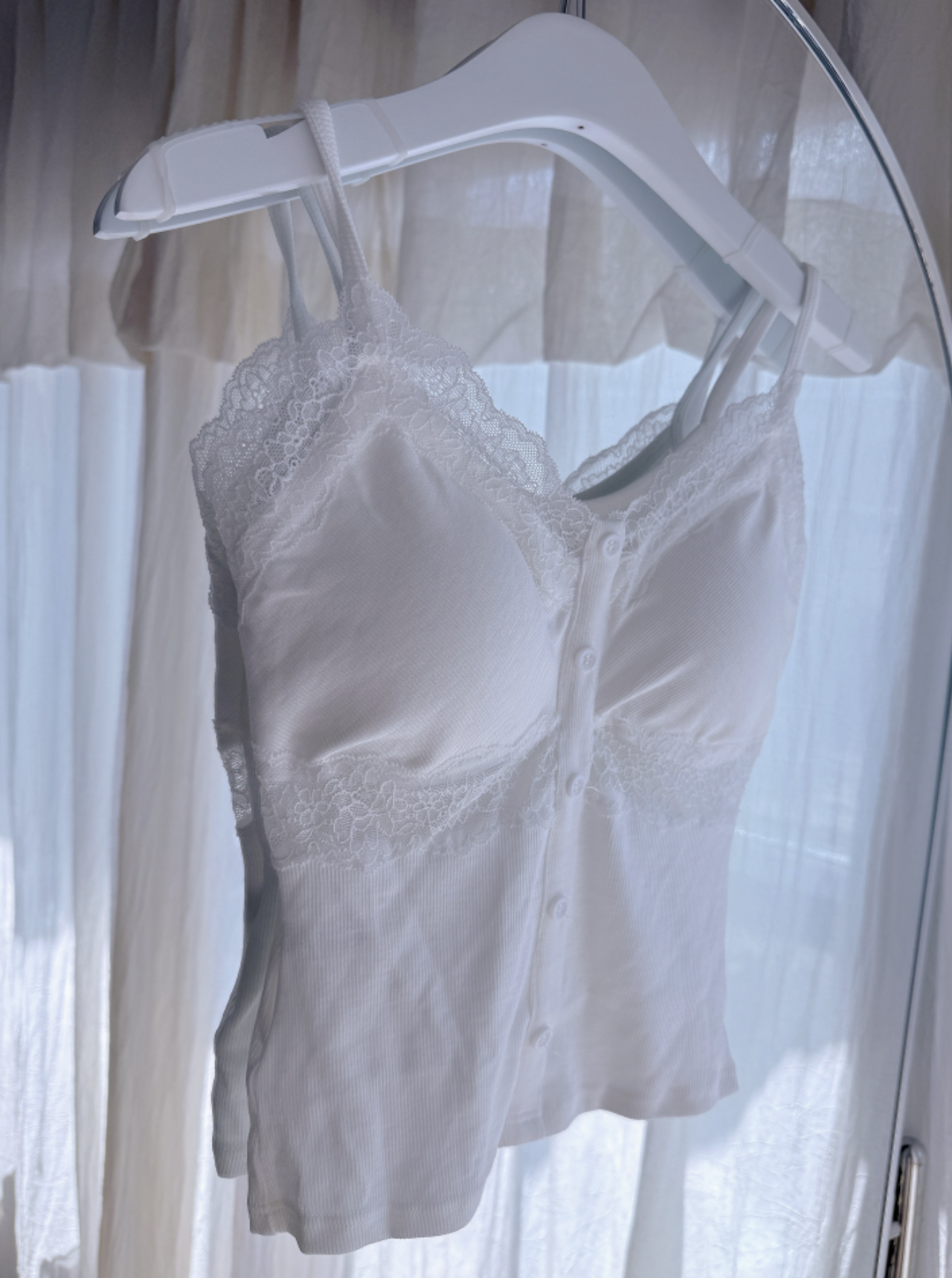 THE LACIE V NECK COTTON BUTTON BRA TOP 260512