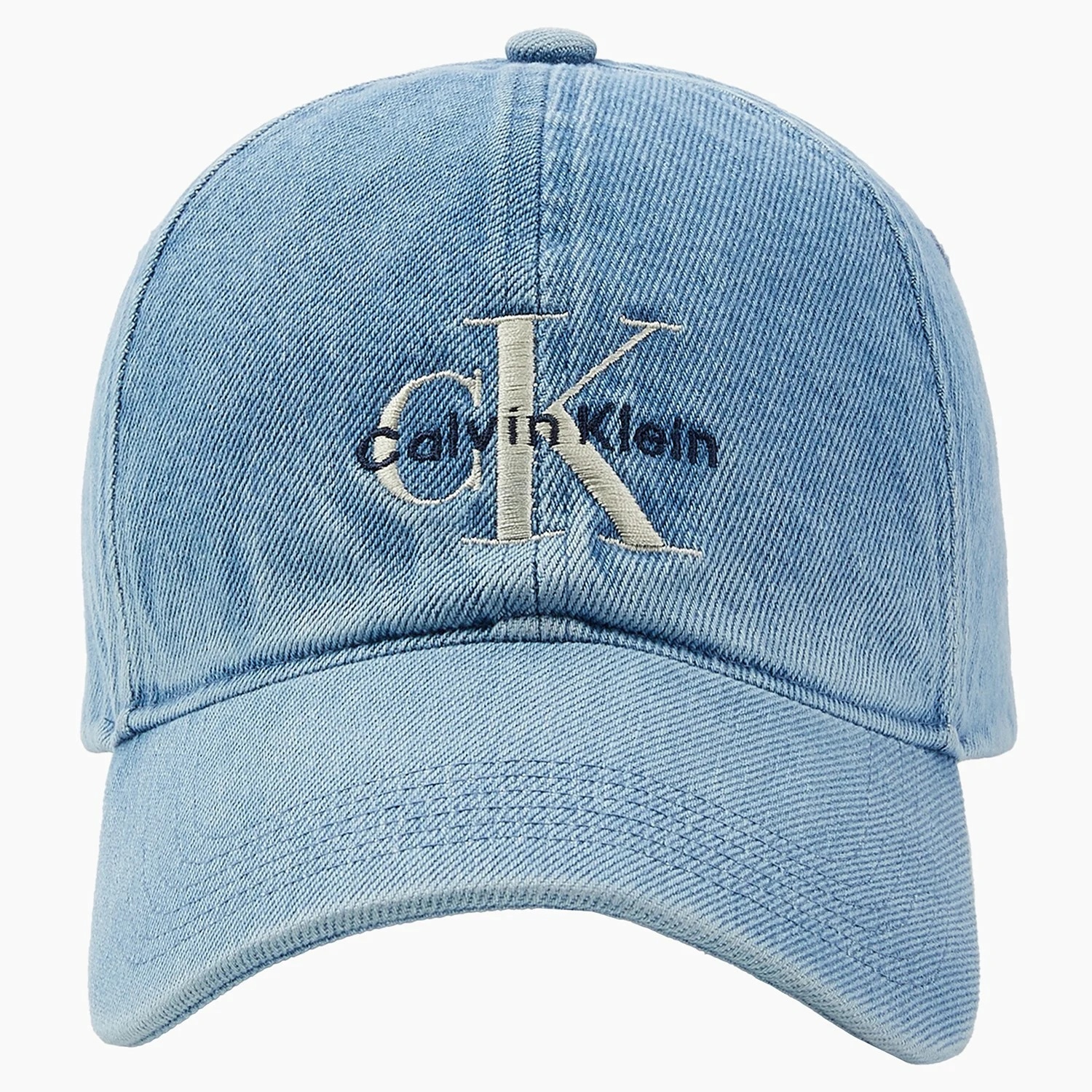 《韓國連線》CALVIN KLEIN 男女同款 CKJ Monogram Denim Embroidery Ball Cap_VINTAGE DENIM_OS