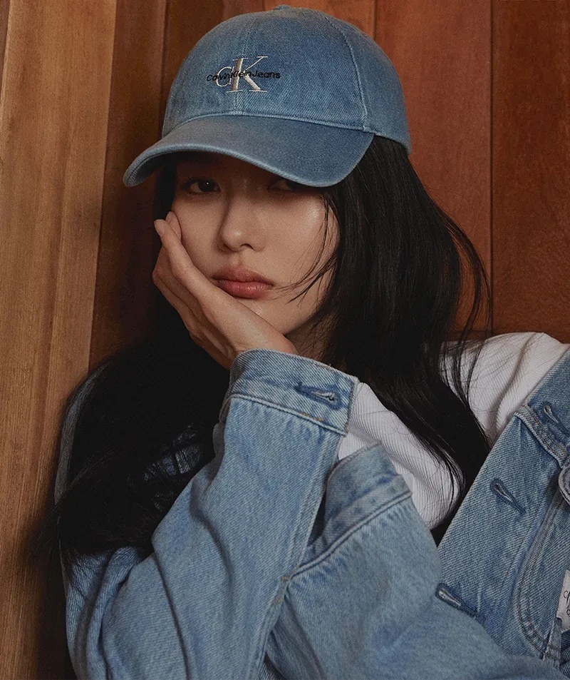《韓國連線》CALVIN KLEIN 男女同款 CKJ Monogram Denim Embroidery Ball Cap_VINTAGE DENIM_OS
