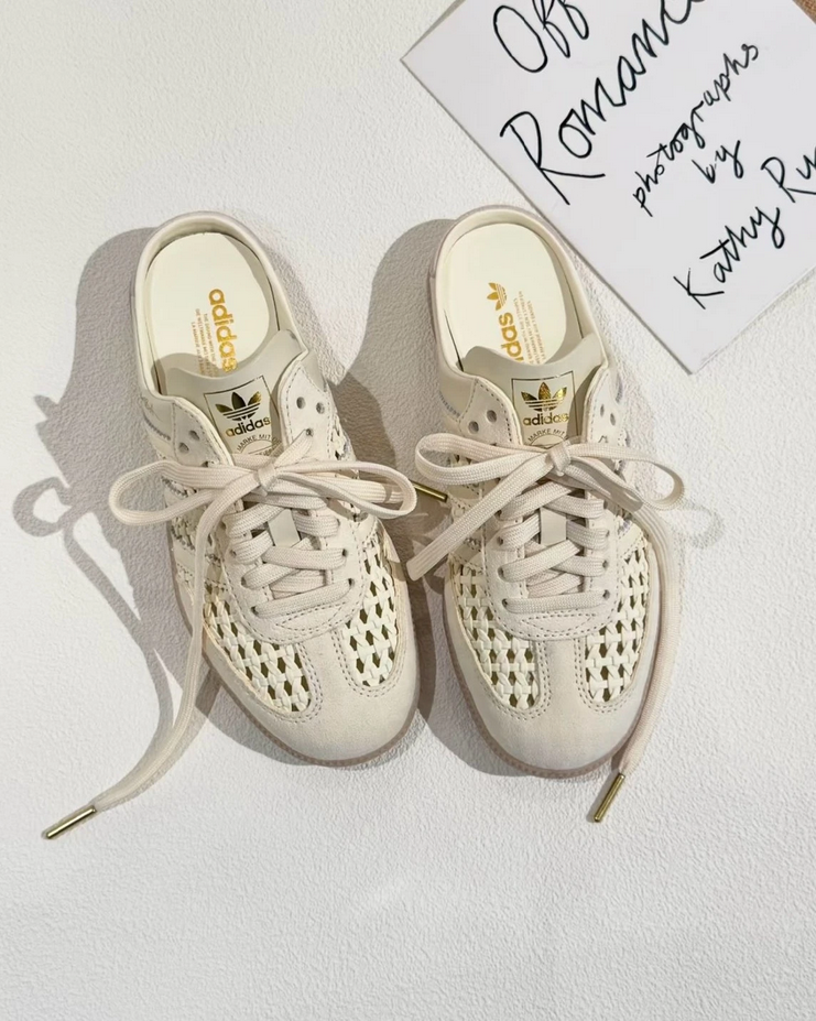 【預訂】ADIDAS SAMBA MULE OG 米色 編織 穆勒鞋-WOMEN