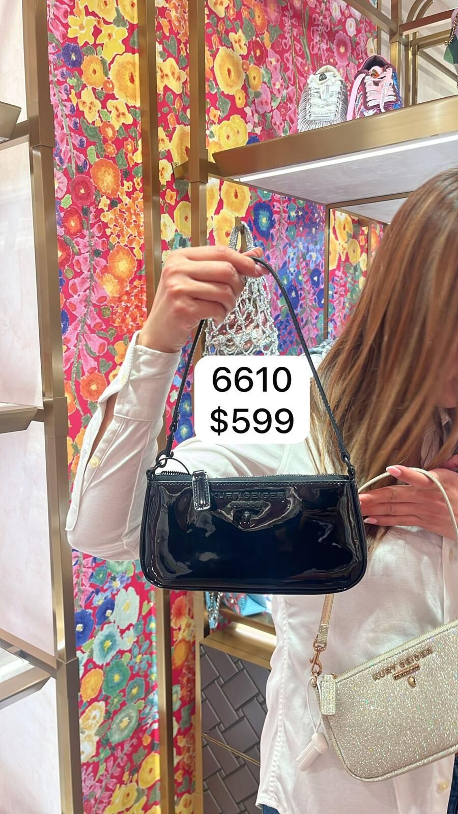 【預購】Kurt Geiger H051388 黑色亮面單肩包