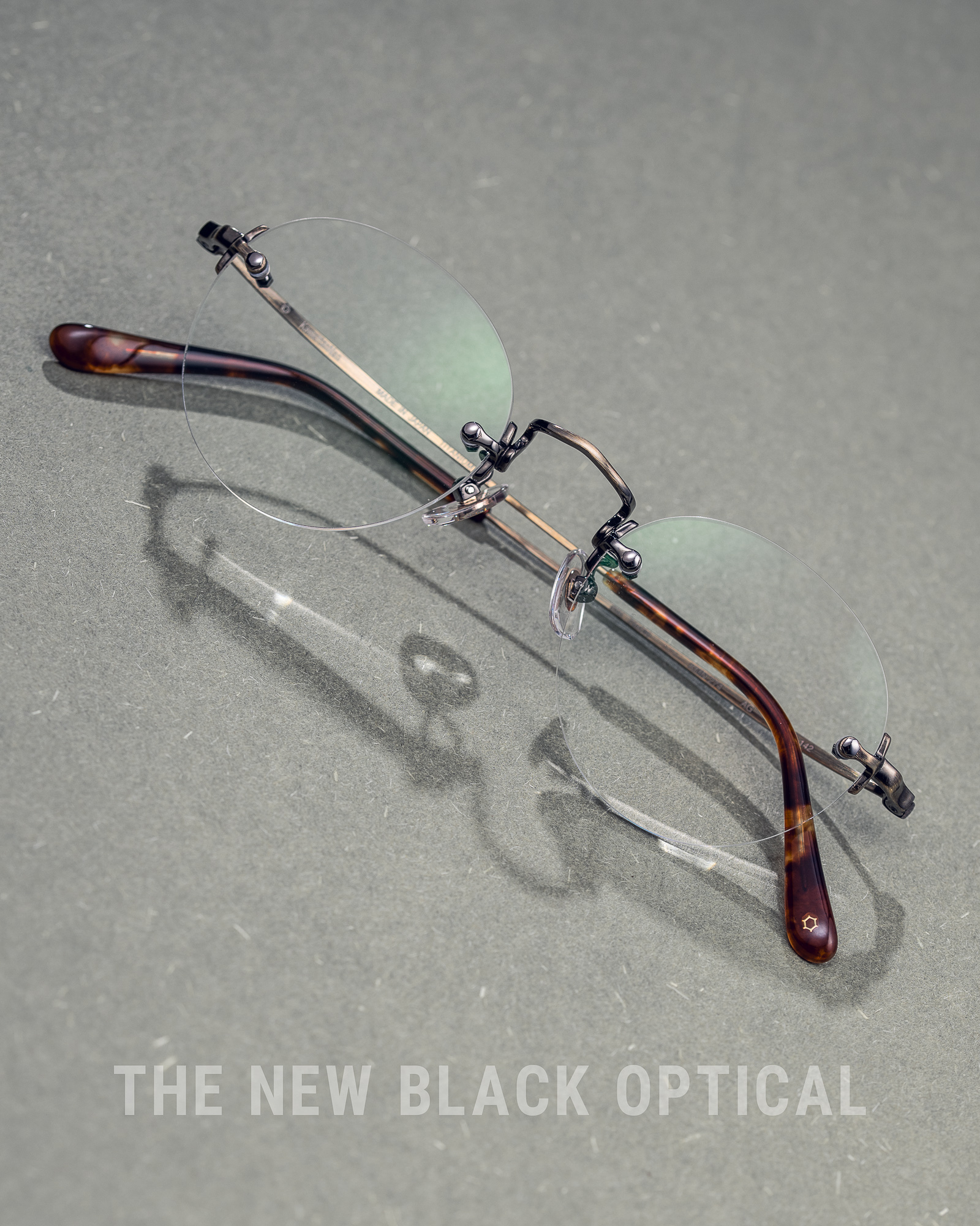 Kame Mannen x The New Black Opitcal Rimless Frame - AG/AS/MBK