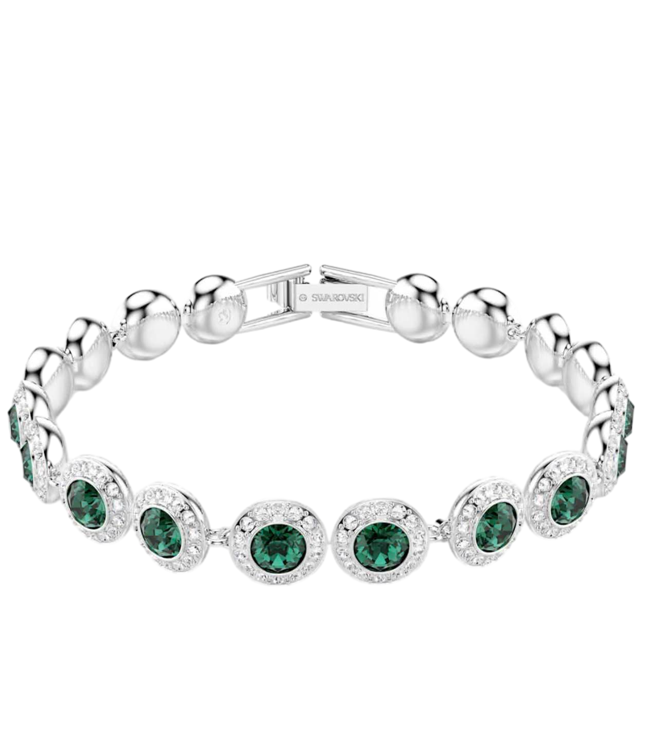 【Swarovski Outlet】Swarovski Bracelet Emrd/Cry/Rhs M  銀