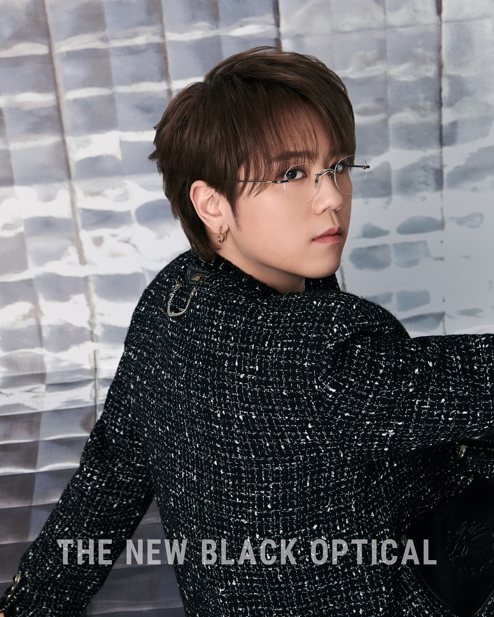 Masunaga x The New Black Optical Rimless Frame - Crystal/BK