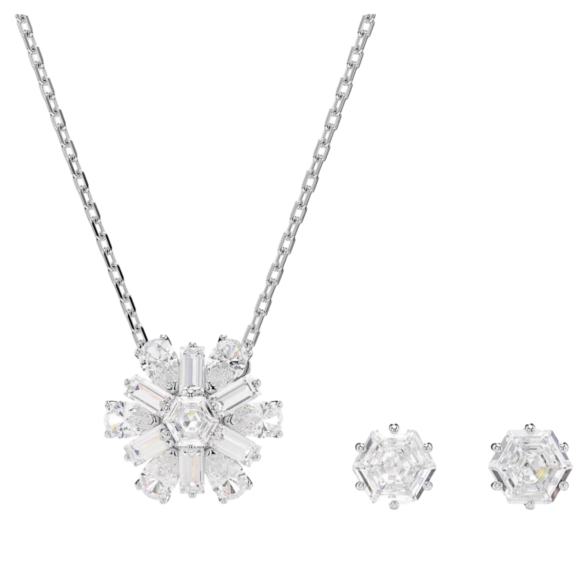 【Swarovski Outlet】Swarovski Set Set Of 2 White/RHS  銀