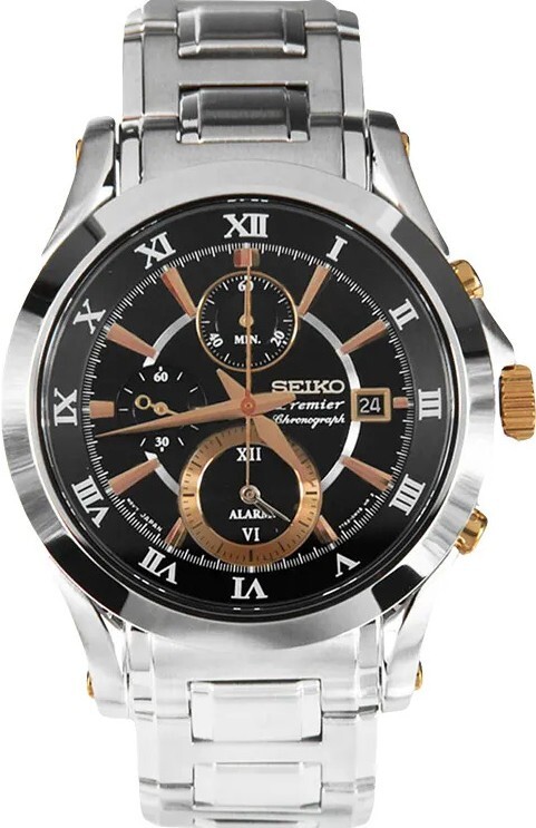 萬年鐘錶 - SEIKO Premier  萬丈光芒三眼計時鬧鈴男錶  SNAF20J1 / 7T62-0JW0K  錶徑42MM