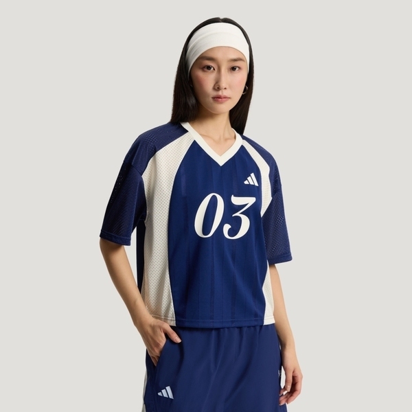 Adidas 愛迪達 Tiro Tee2 KZ2339 女 T恤 運動上衣 休閒短袖 深藍 亞版 V領