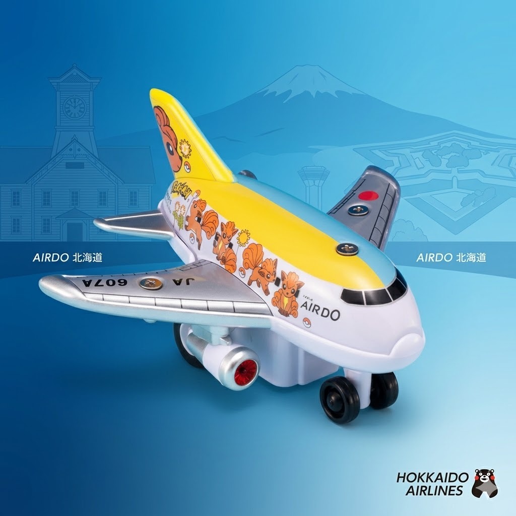 北海道航空 波音767 寶可夢伊布迴力飛機玩具