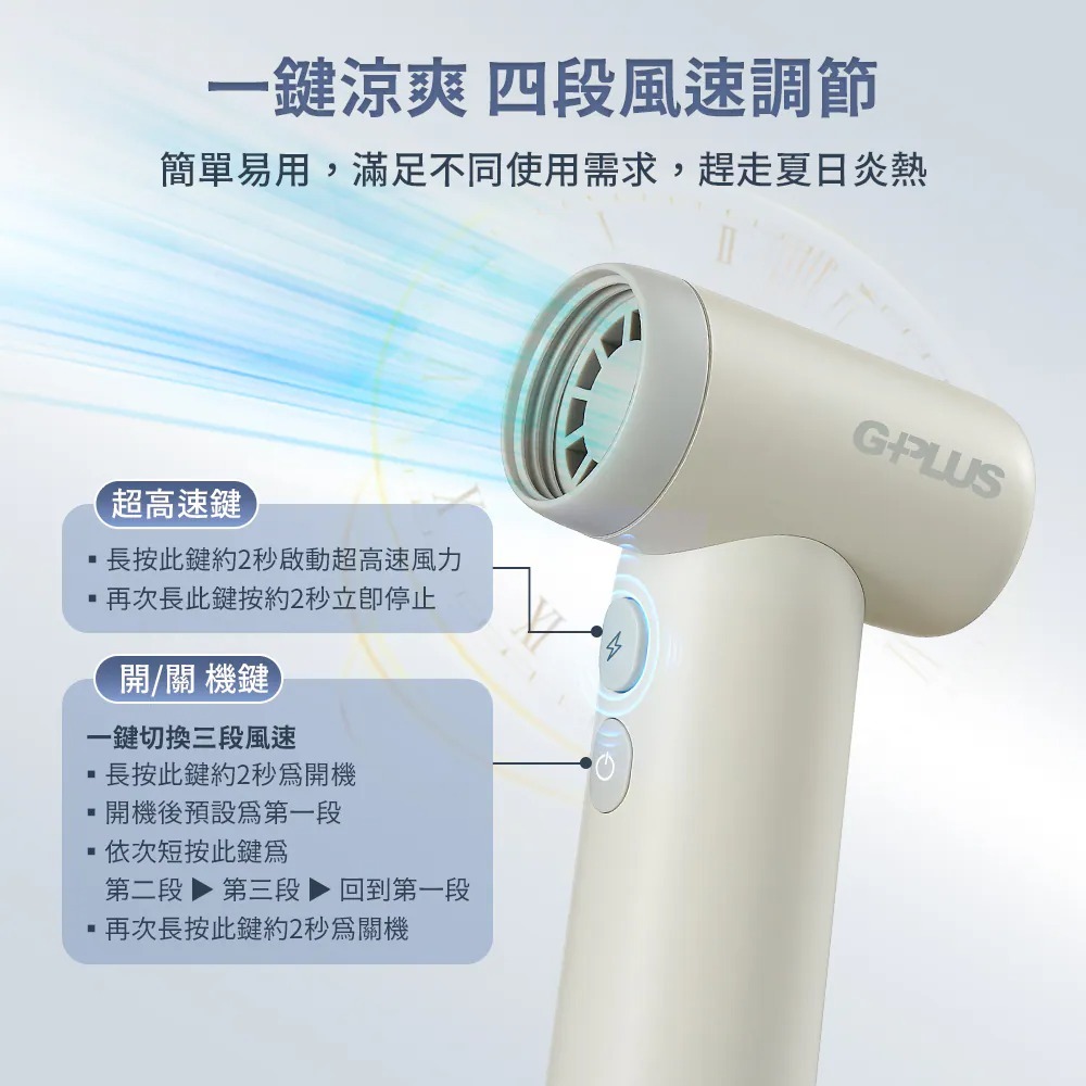 【G-PLUS】渦輪手持強力風扇 GP-SG001S