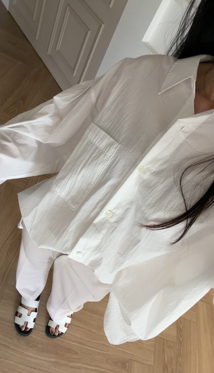 ｜韓國｜微透皺褶感襯衫