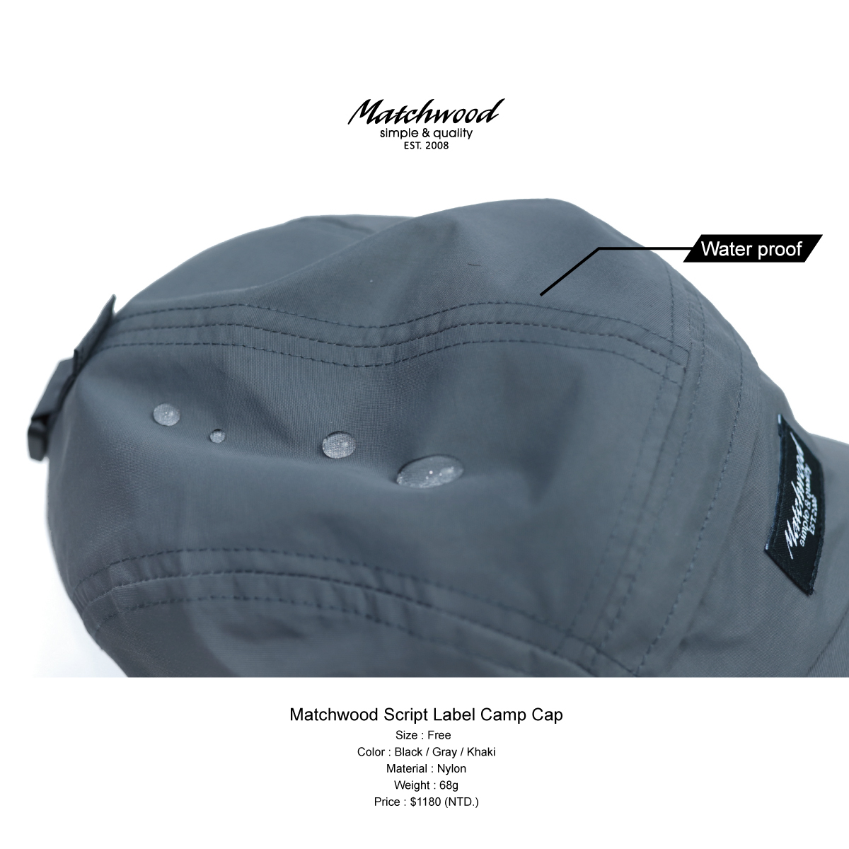 Script Label Camp Cap 五分割キャップ