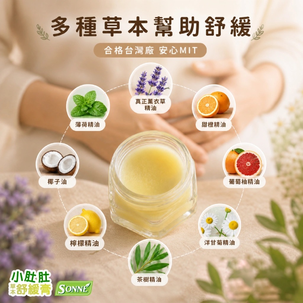 WSBB11569  ｜SONNE｜小肚肚草本舒緩膏16ml（7月中旬）