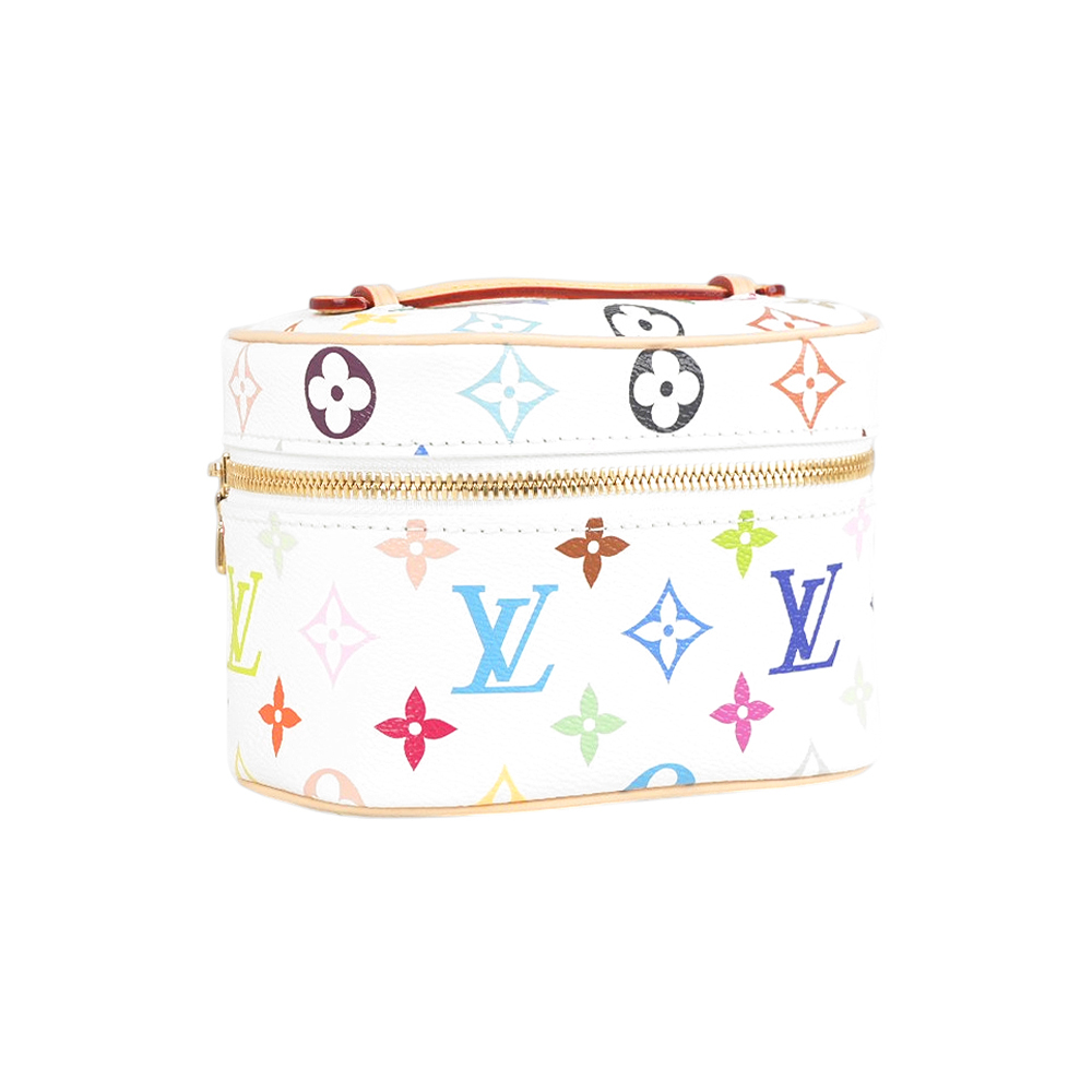 【Louis Vuitton】LV x TM Nice Nano 村上隆聯名限量手提化妝包(白彩)